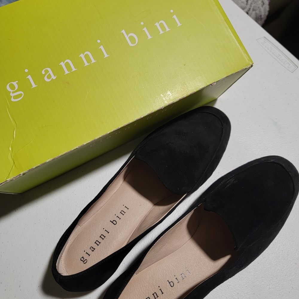 Gianni Bini Black Suede Loafers for Women
